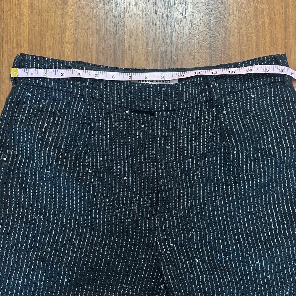 Walter Baker Black Tyler Pant, Sparkle Tweed,‎ Cropped, Holiday,  Size 12 NWOT - Picture 7 of 12